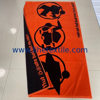 Beach towel 100% cotton terry fabric pool beach towel custom design double side jacquard towel