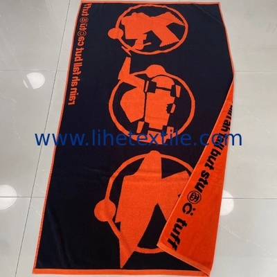 Beach towel 100% cotton terry fabric pool beach towel custom design double side jacquard towel