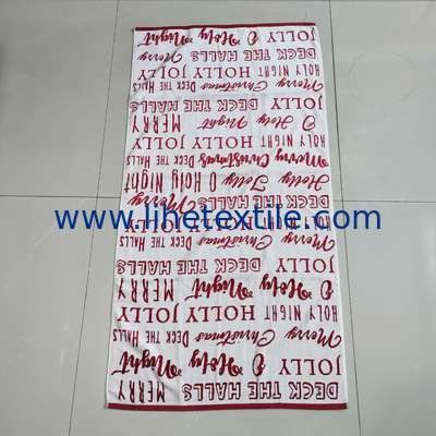 personal custom 100% cotton jacquard beach towel with logo