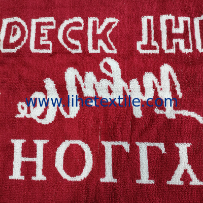 personal custom 100% cotton jacquard beach towel with logo