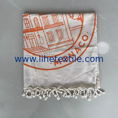 Turkish Recycled Beach Towel Tassel Cotton Custom Logo Beach Towel Cotton With Logo