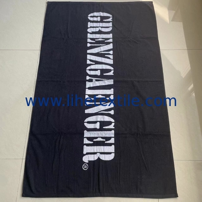 100% cotton jacquard bath towel custom logo velour woven jacquard beach towel