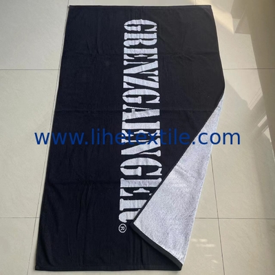 100% cotton jacquard bath towel custom logo velour woven jacquard beach towel