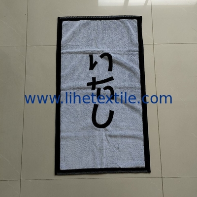 Custom 100% cotton classic black and white woven jacquard design beach towel