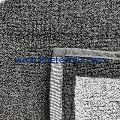 Custom 100% cotton classic black and white woven jacquard design beach towel