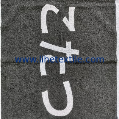 Custom 100% cotton classic black and white woven jacquard design beach towel