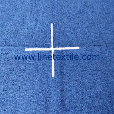 yarn dyed jacquard logo blue large beach cotton bath towel for adults