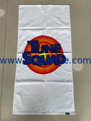 Cheap Promotional Custom Logo cotton White Printed Beach Towels