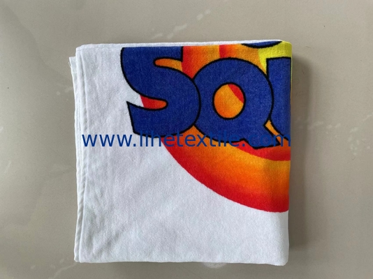 Cheap Promotional Custom Logo cotton White Printed Beach Towels