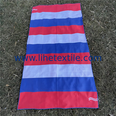 Recycled manufacturer Waffle beach towel wholesale printed striped beach with logo
