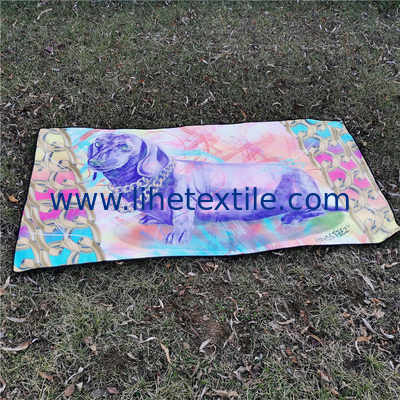 wholesale microfiber custom digital print dog pattern towel beach sand free beach towel