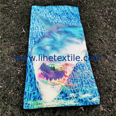 Newest Selling microfiber printed shaped beach towel of shark custom quick dry beach towel
