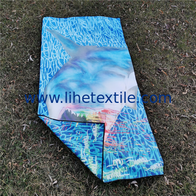 Newest Selling microfiber printed shaped beach towel of shark custom quick dry beach towel