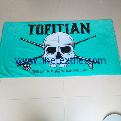 China supplier 100% cotton skull skeleton jacquard terry beach towel