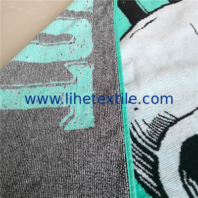 China supplier 100% cotton skull skeleton jacquard terry beach towel