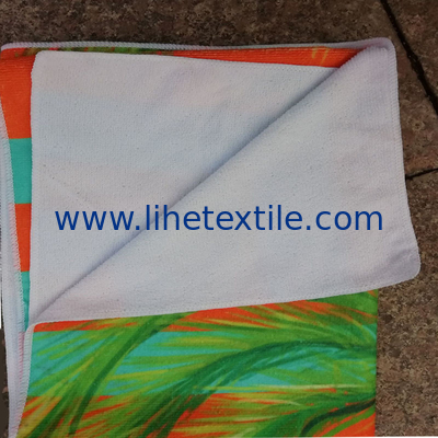 Factory Wholesale Microfiber Custom Orange and Blue Stripe Coconut Printed Beach Towels