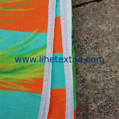 Factory Wholesale Microfiber Custom Orange and Blue Stripe Coconut Printed Beach Towels