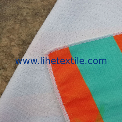 Factory Wholesale Microfiber Custom Orange and Blue Stripe Coconut Printed Beach Towels