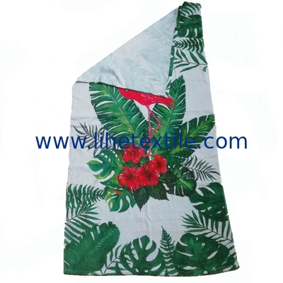 Factory OEM Custom Personalized Logo Flamingo Printed Rectangle Large Oversized Soft Terry Beach Towel