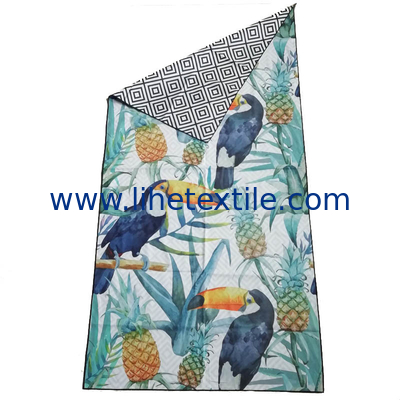 Rpet Low MOQ recycled plastic fiber high absorbent microfiber waffle beach towel