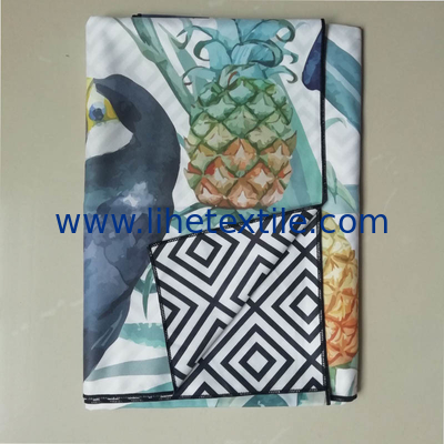 Rpet Low MOQ recycled plastic fiber high absorbent microfiber waffle beach towel