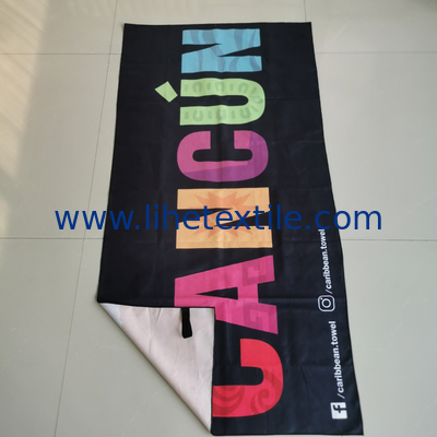 customized artwork and logo printed Sand free suede Microfibre quick dry Beach Towel