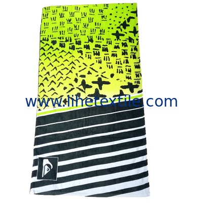 China Supplier 100% cotton customized stripe design reactive printed beach towel