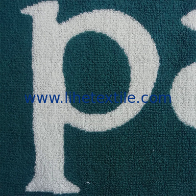 Wholesale Luxury 100% cotton woven jacquard logo beach towel