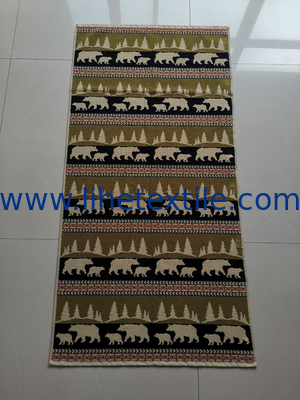 Free sample custom large 100% Cotton Bear patterned jacquard beach towels