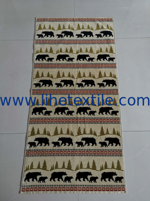 Free sample custom large 100% Cotton Bear patterned jacquard beach towels
