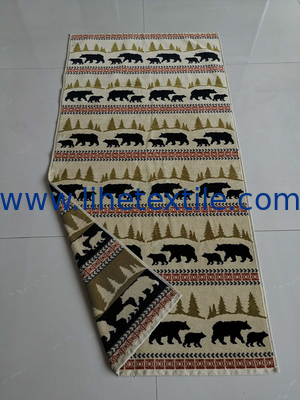 Free sample custom large 100% Cotton Bear patterned jacquard beach towels