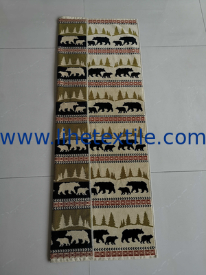Free sample custom large 100% Cotton Bear patterned jacquard beach towels