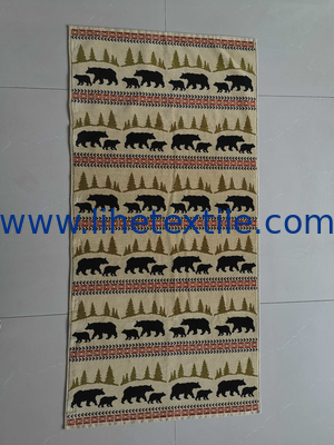 Free sample custom large 100% Cotton Bear patterned jacquard beach towels