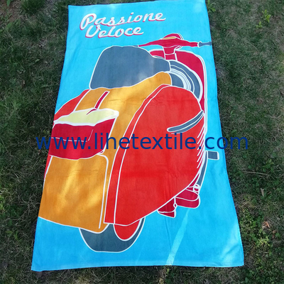 Wholesale multi-color reactive printing summer 100% cotton velour beach Towels