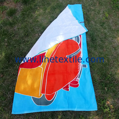 Wholesale multi-color reactive printing summer 100% cotton velour beach Towels