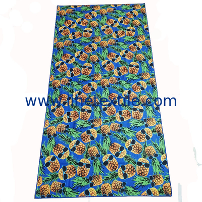 Normal Thickness Microfiber Fabric Summer Time  Pineapple Rectangle Beach Towels