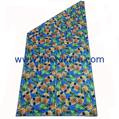 Normal Thickness Microfiber Fabric Summer Time  Pineapple Rectangle Beach Towels