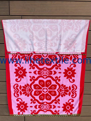 Wholesale 100% Cotton Custom Print Colorful Rectangular Beach Towels with Tassel