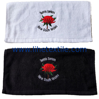 custom 100% cotton embroidery logo gym towel sport towels black and white