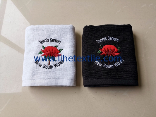 custom 100% cotton embroidery logo gym towel sport towels black and white