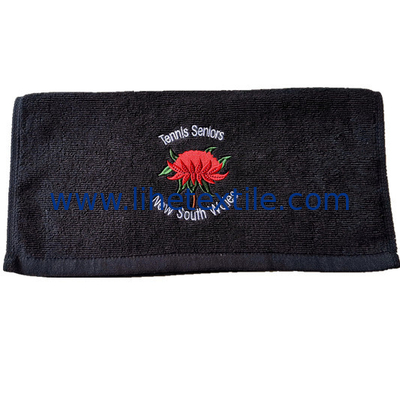 custom 100% cotton embroidery logo gym towel sport towels black and white