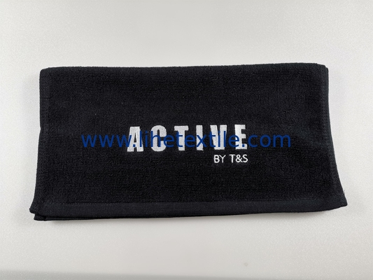Custom High Quality Salon Gym Hair Turban Embroidery Jacquard LOGO private label black towels 100% cotton