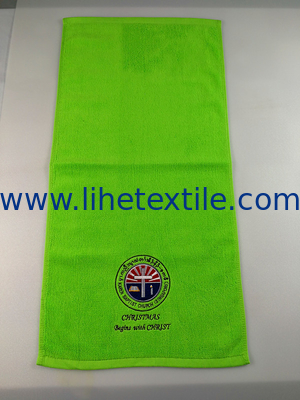 100% Cotton Green Personalized Custom Embroidery Gym Towel with Logo