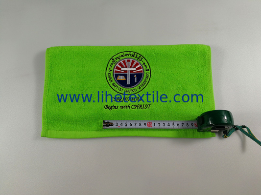 100% Cotton Green Personalized Custom Embroidery Gym Towel with Logo