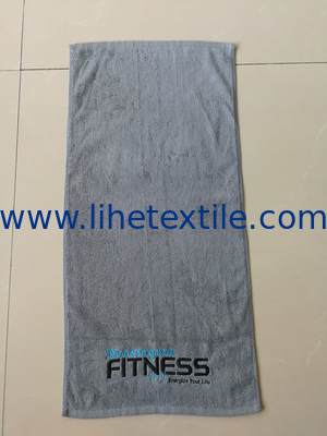 High Quality Cotton Sports Towels Grey Towels with Embroider Logo