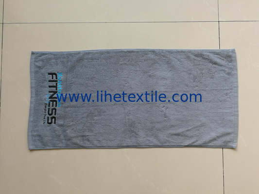 High Quality Cotton Sports Towels Grey Towels with Embroider Logo