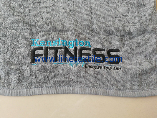High Quality Cotton Sports Towels Grey Towels with Embroider Logo