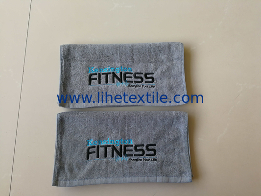 High Quality Cotton Sports Towels Grey Towels with Embroider Logo