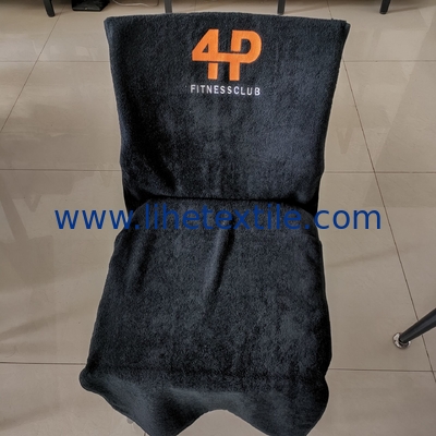 Custom Logo Gym Bench Towels with Zip Pocket 100% Cotton Sports Towel for Fitness