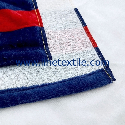 Wholesale 100% cotton yellow and white  striped navy anchor printed beach towel